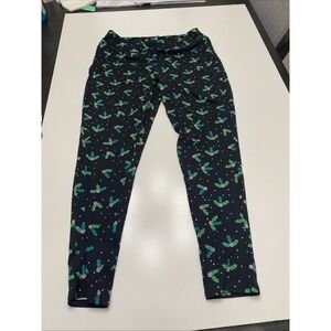 Rocking Around Womens L Leggings Black/Green Holly.           796